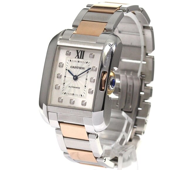 CARTIER Tank Anglaise LM WT100025 11P diamond Automatic Ladies Watch_792338 - Picture 1 of 6